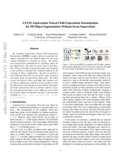 EFEM: Equivariant Neural Field Expectation Maximization for 3D Object
  Segmentation Without Scene Supervision