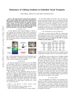 Robustness of Utilizing Feedback in Embodied Visual Navigation