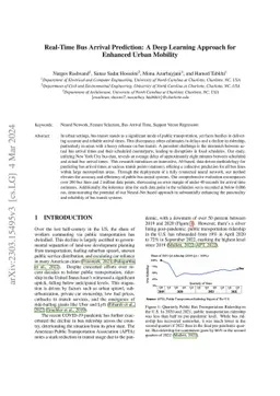 Real-Time Bus Arrival Prediction: A Deep Learning Approach for Enhanced
  Urban Mobility