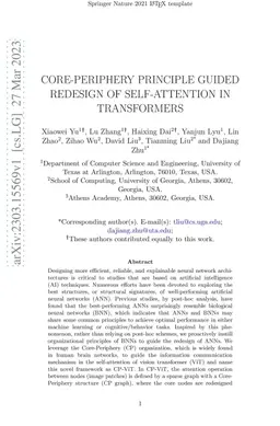 Core-Periphery Principle Guided Redesign of Self-Attention in
  Transformers