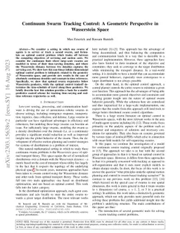 Continuum Swarm Tracking Control: A Geometric Perspective in Wasserstein
  Space