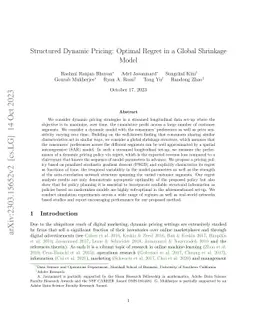 Structured Dynamic Pricing: Optimal Regret in a Global Shrinkage Model