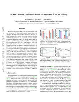 DisWOT: Student Architecture Search for Distillation WithOut Training