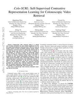 Colo-SCRL: Self-Supervised Contrastive Representation Learning for
  Colonoscopic Video Retrieval
