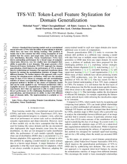 TFS-ViT: Token-Level Feature Stylization for Domain Generalization