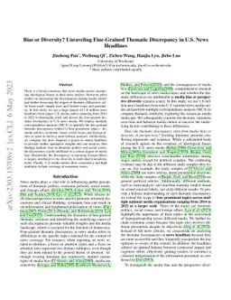 Bias or Diversity? Unraveling Fine-Grained Thematic Discrepancy in U.S.
  News Headlines