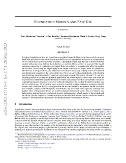 Foundation Models and Fair Use