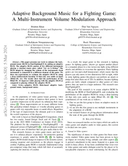 Adaptive Background Music for a Fighting Game: A Multi-Instrument Volume
  Modulation Approach