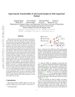 Improving the Transferability of Adversarial Samples by Path-Augmented
  Method