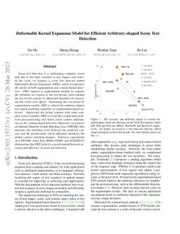 Deformable Kernel Expansion Model for Efficient Arbitrary-shaped Scene
  Text Detection