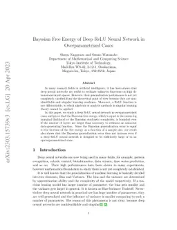 Bayesian Free Energy of Deep ReLU Neural Network in Overparametrized
  Cases