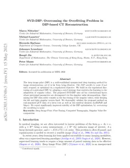 SVD-DIP: Overcoming the Overfitting Problem in DIP-based CT
  Reconstruction