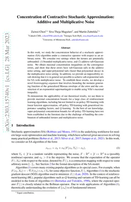 Concentration of Contractive Stochastic Approximation: Additive and
  Multiplicative Noise