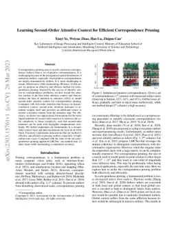 Learning Second-Order Attentive Context for Efficient Correspondence
  Pruning