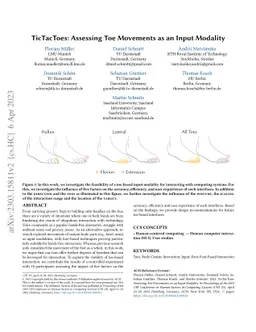 TicTacToes: Assessing Toe Movements as an Input Modality