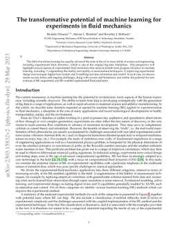 The transformative potential of machine learning for experiments in
  fluid mechanics