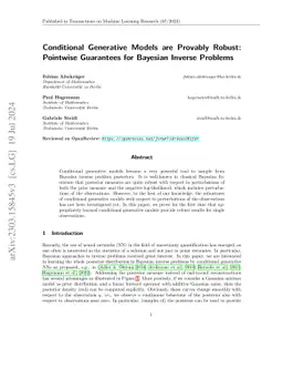 Conditional Generative Models are Provably Robust: Pointwise Guarantees
  for Bayesian Inverse Problems
