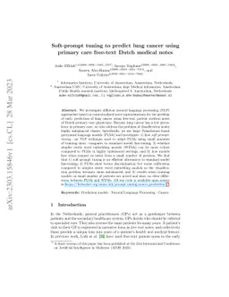 Soft-prompt tuning to predict lung cancer using primary care free-text
  Dutch medical notes