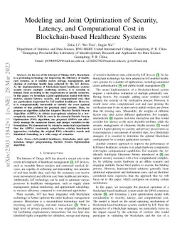 Modeling and Joint Optimization of Security, Latency, and Computational
  Cost in Blockchain-based Healthcare Systems