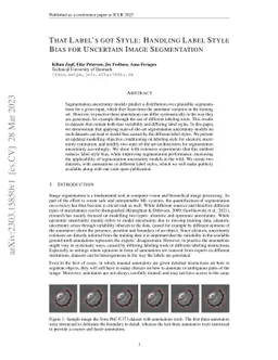 That Label's Got Style: Handling Label Style Bias for Uncertain Image
  Segmentation