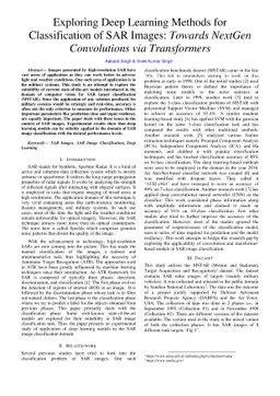 Exploring Deep Learning Methods for Classification of SAR Images:
  Towards NextGen Convolutions via Transformers
