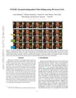 VIVE3D: Viewpoint-Independent Video Editing using 3D-Aware GANs