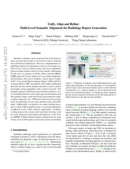 Unify, Align and Refine: Multi-Level Semantic Alignment for Radiology
  Report Generation