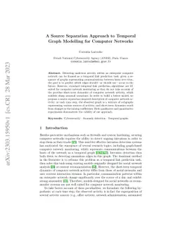 A source separation approach to temporal graph modelling for computer
  networks