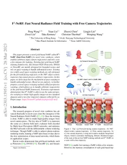 F$^{2}$-NeRF: Fast Neural Radiance Field Training with Free Camera
  Trajectories