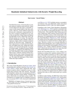 Randomly Initialized Subnetworks with Iterative Weight Recycling