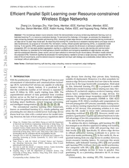 Efficient Parallel Split Learning over Resource-constrained Wireless
  Edge Networks
