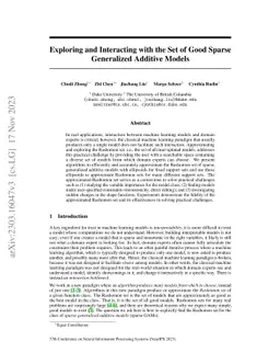 Exploring and Interacting with the Set of Good Sparse Generalized
  Additive Models