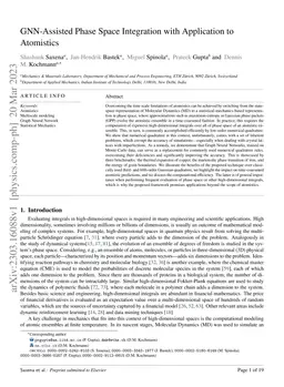 GNN-Assisted Phase Space Integration with Application to Atomistics