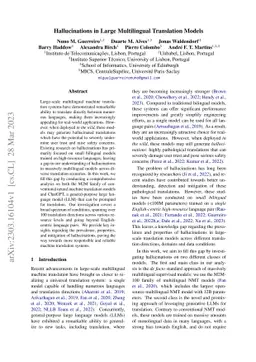 Hallucinations in Large Multilingual Translation Models