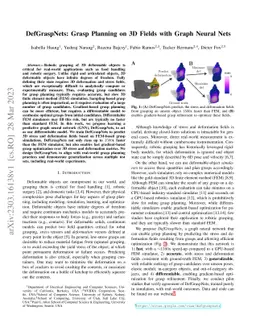 DefGraspNets: Grasp Planning on 3D Fields with Graph Neural Nets