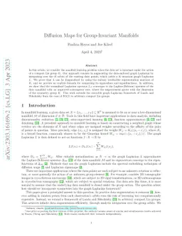 Diffusion Maps for Group-Invariant Manifolds