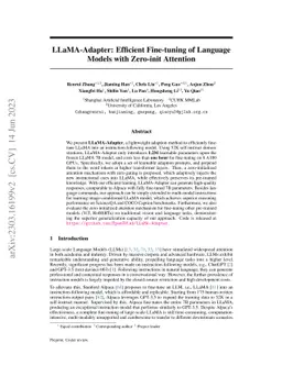 LLaMA-Adapter: Efficient Fine-tuning of Language Models with Zero-init
  Attention