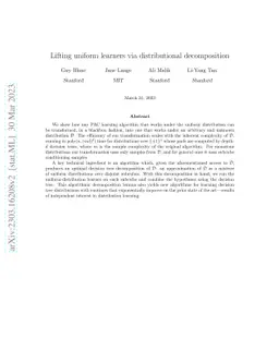 Lifting uniform learners via distributional decomposition
