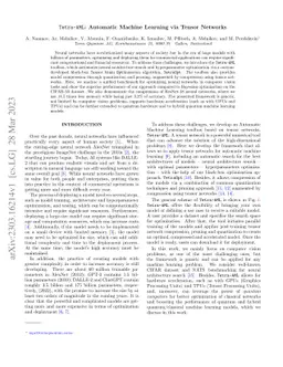 Tetra-AML: Automatic Machine Learning via Tensor Networks