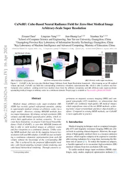 CuNeRF: Cube-Based Neural Radiance Field for Zero-Shot Medical Image
  Arbitrary-Scale Super Resolution