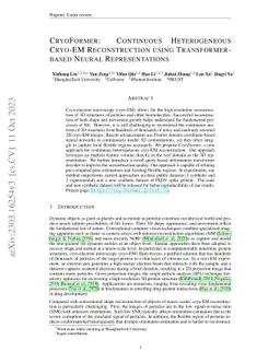 CryoFormer: Continuous Heterogeneous Cryo-EM Reconstruction using
  Transformer-based Neural Representations