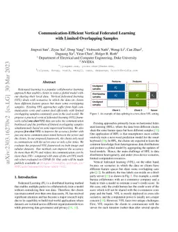 Communication-Efficient Vertical Federated Learning with Limited
  Overlapping Samples