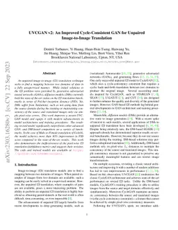 UVCGAN v2: An Improved Cycle-Consistent GAN for Unpaired Image-to-Image
  Translation