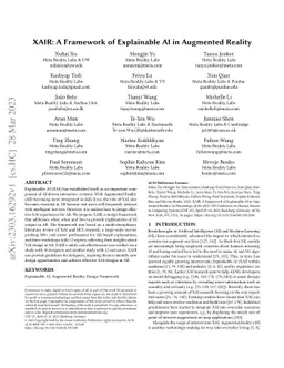 XAIR: A Framework of Explainable AI in Augmented Reality