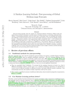 A Machine Learning Outlook: Post-processing of Global Medium-range
  Forecasts