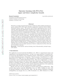 Operator learning with PCA-Net: upper and lower complexity bounds
