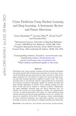 Crime Prediction Using Machine Learning and Deep Learning: A Systematic
  Review and Future Directions
