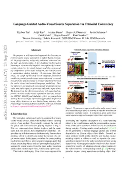 Language-Guided Audio-Visual Source Separation via Trimodal Consistency