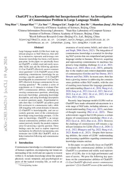 ChatGPT is a Knowledgeable but Inexperienced Solver: An Investigation of
  Commonsense Problem in Large Language Models