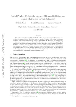 Partial Product Updates for Agents of Detectable Failure and Logical
  Obstruction to Task Solvability